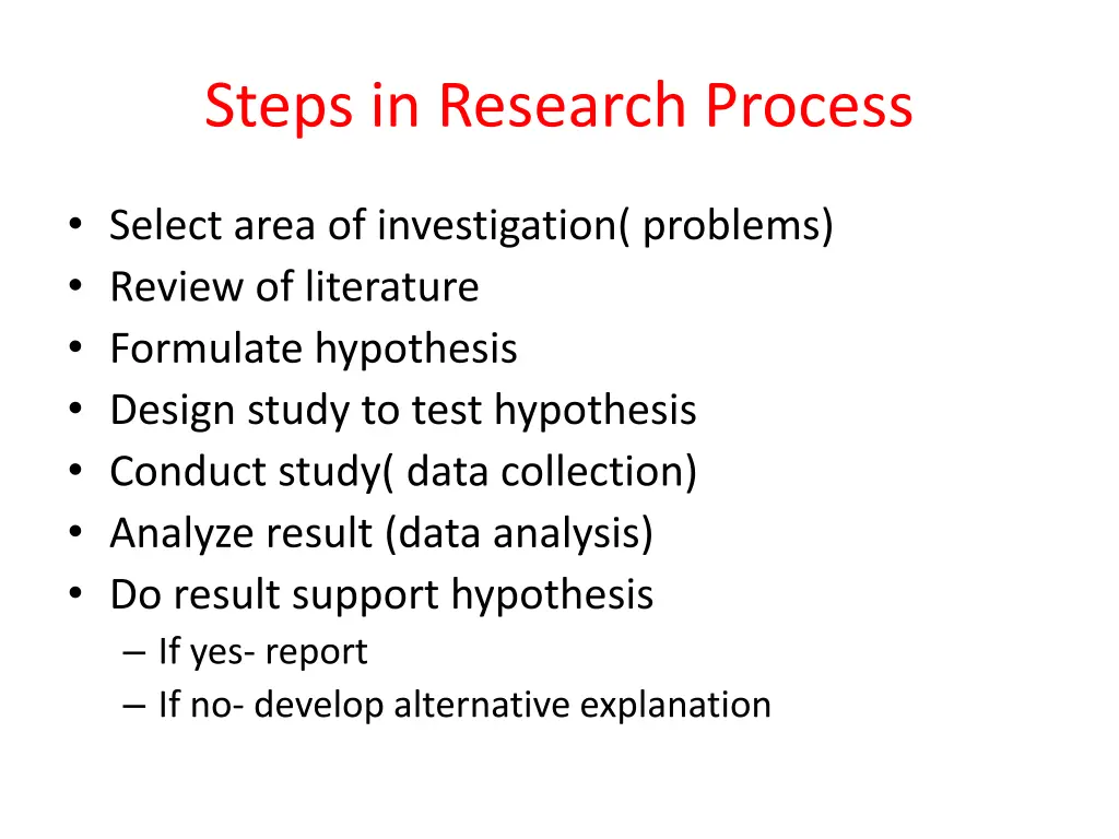 steps in research process