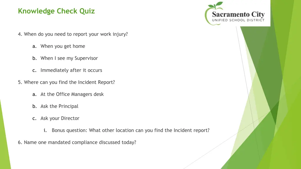 knowledge check quiz 1