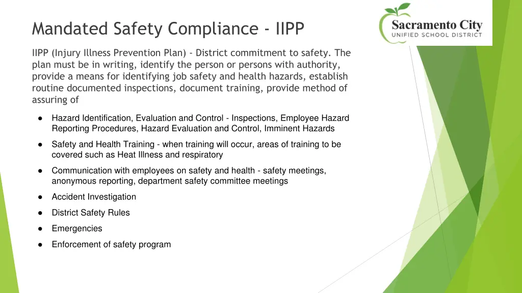 mandated safety compliance iipp