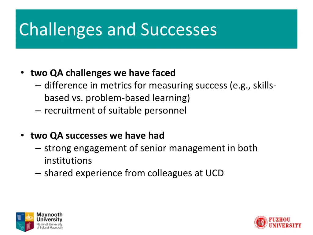 challenges and successes