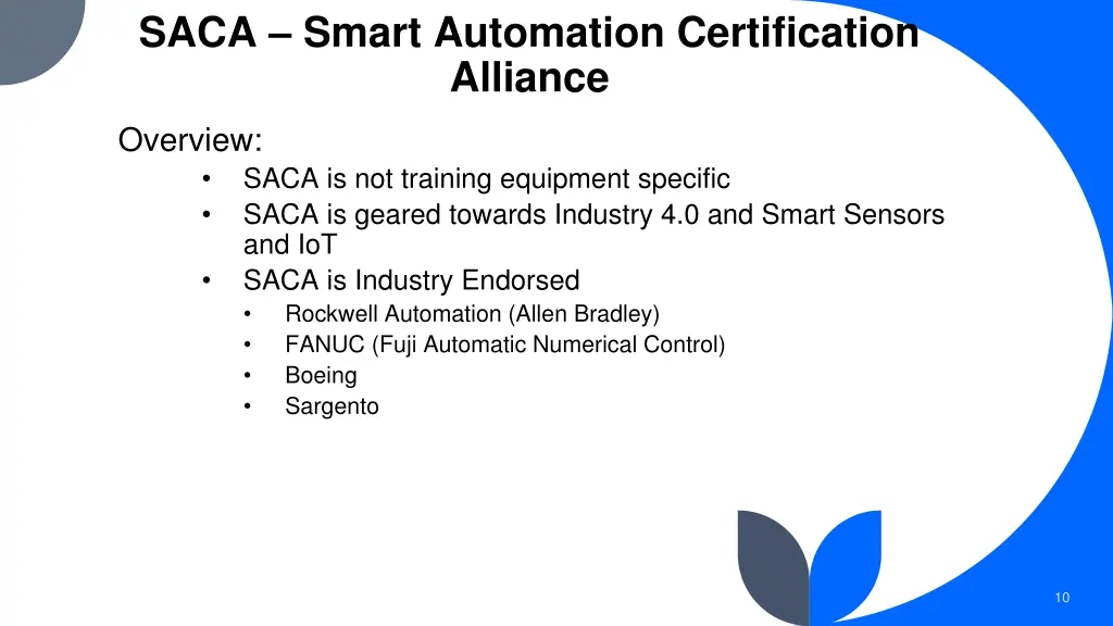 saca smart automation certification alliance