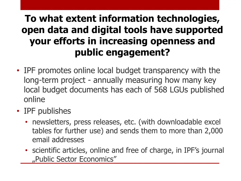 to what extent information technologies open data