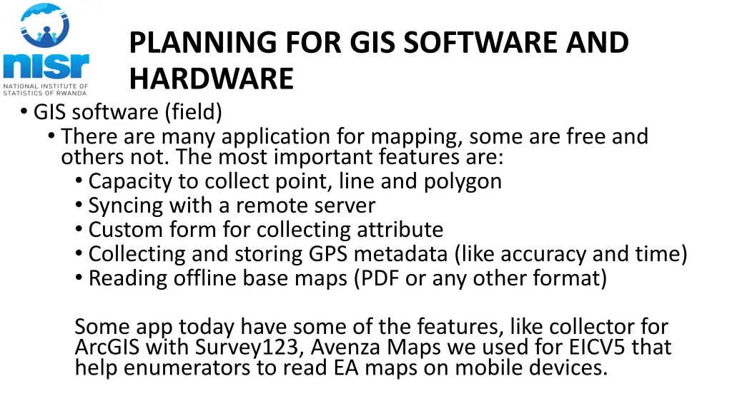 planning for gis software and hardware 1