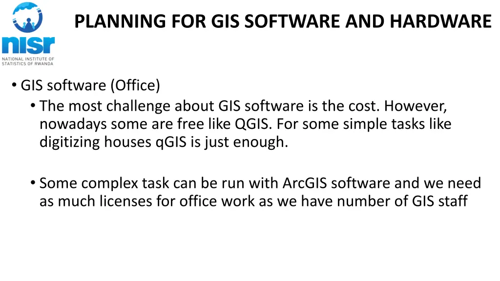 planning for gis software and hardware