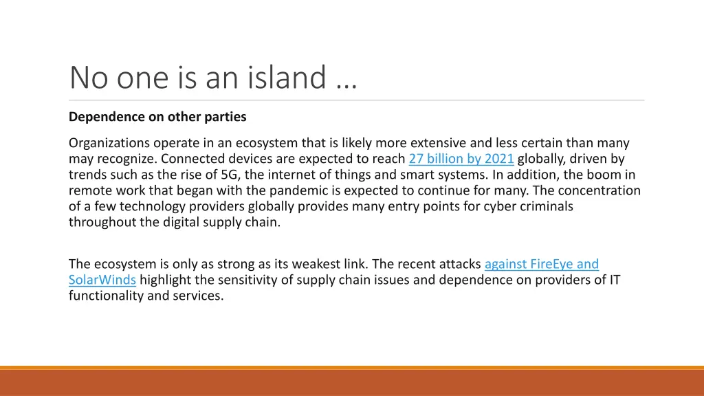 no one is an island
