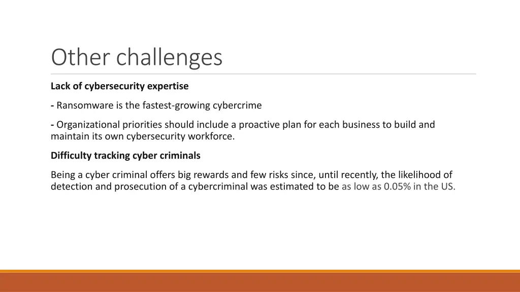 other challenges