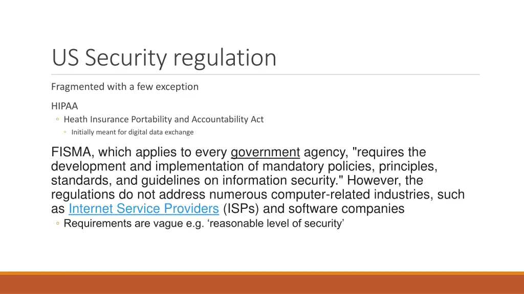 us security regulation