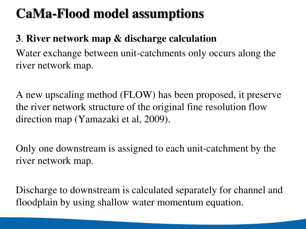 cama flood model assumptions 1