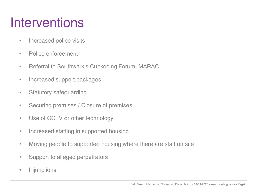 interventions