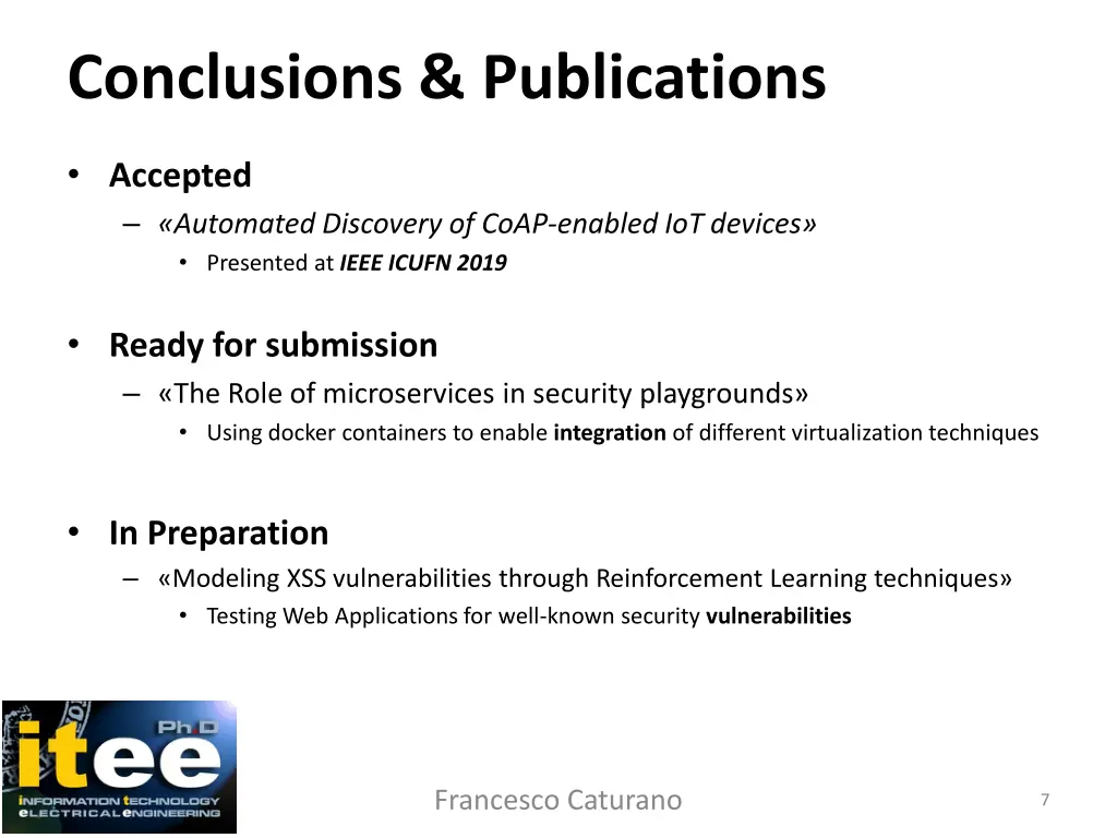 conclusions publications