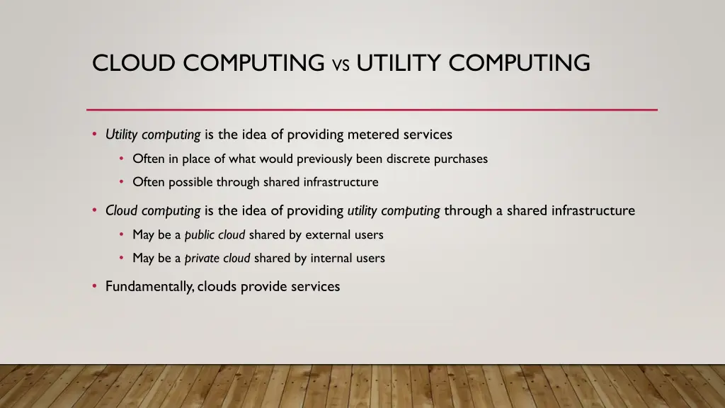 cloud computing vs utility computing