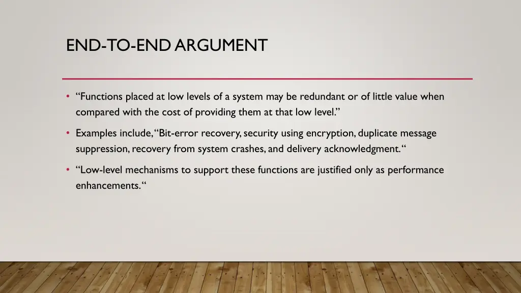 end to end argument