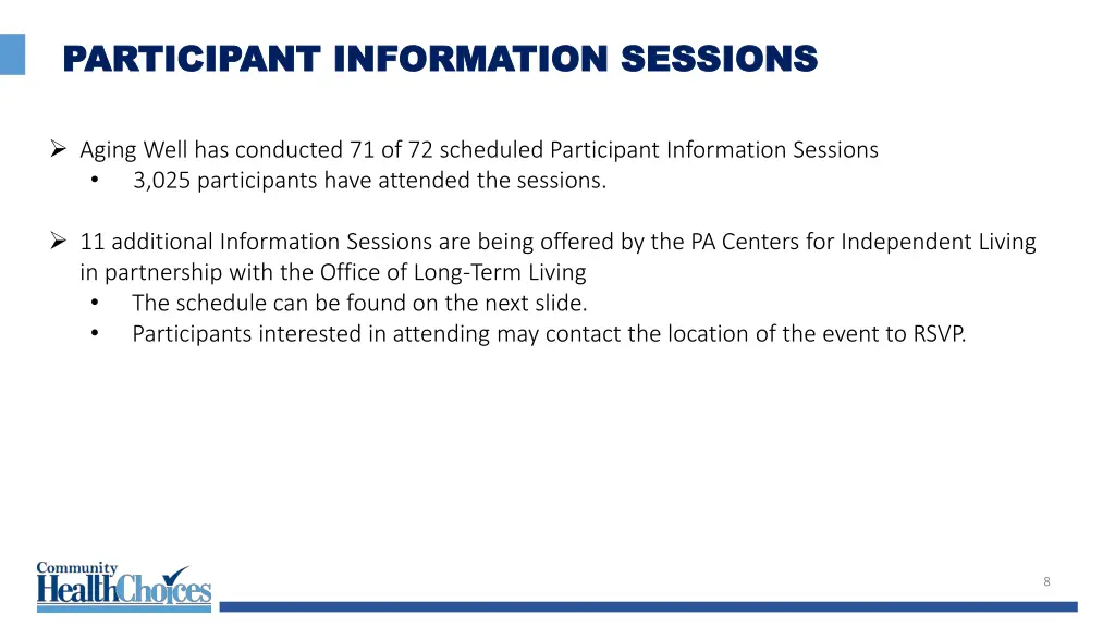 participant information sessions participant