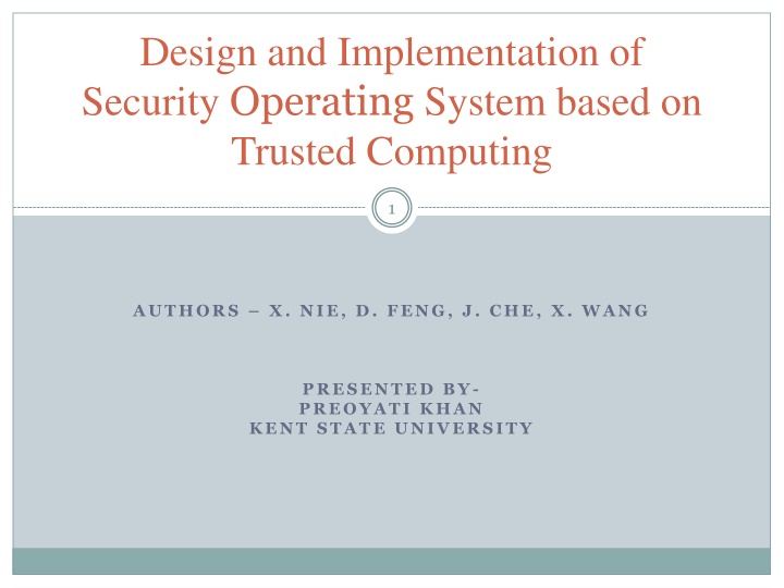 design and implementation of security operating