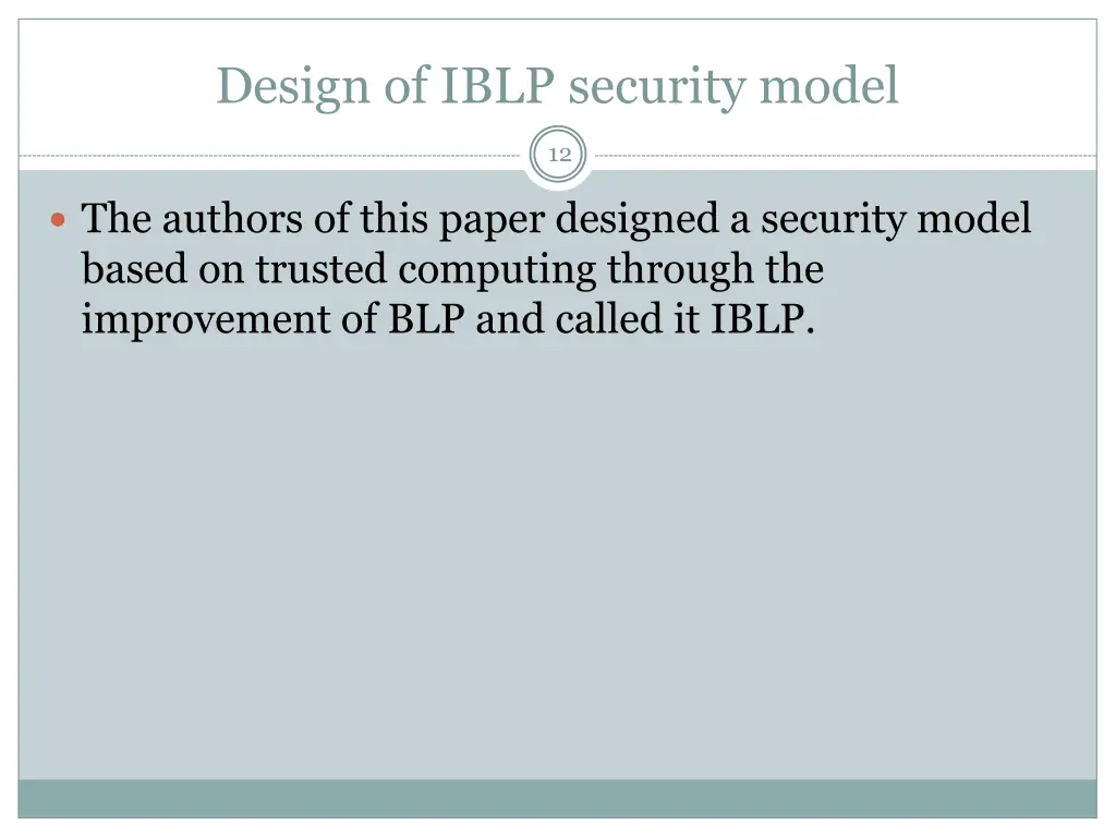 design of iblp security model