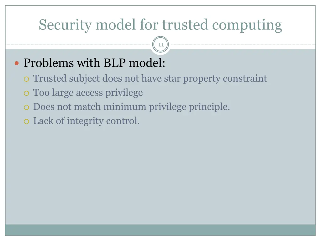 security model for trusted computing 2