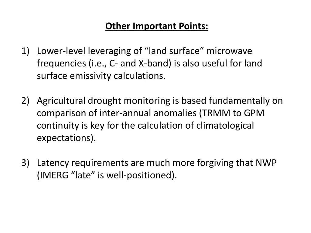 other important points