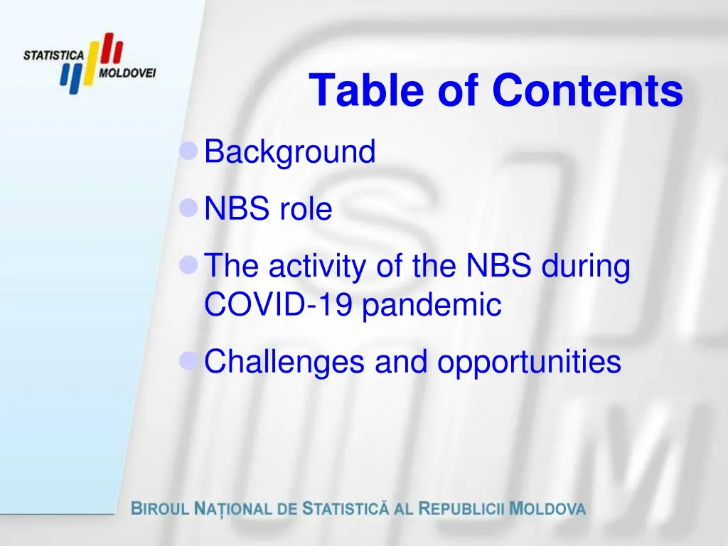 table of contents background