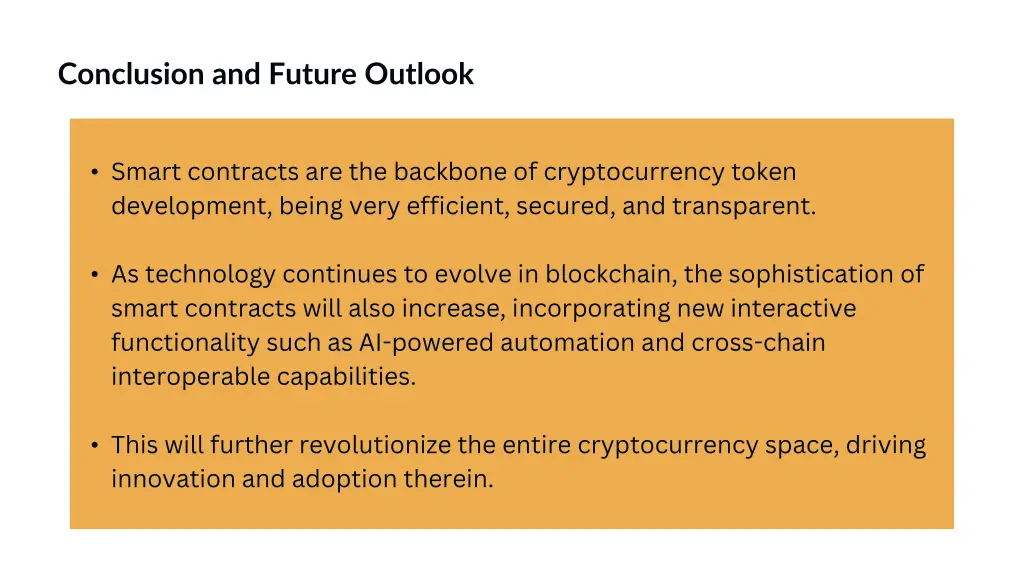 conclusion and future outlook
