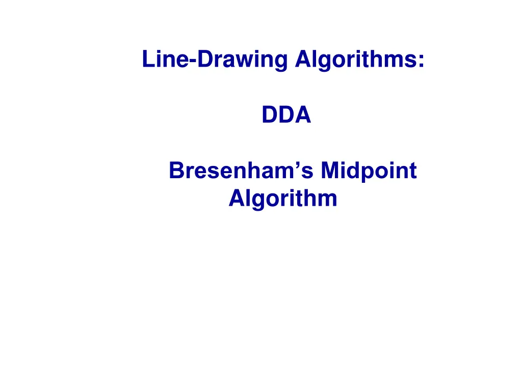 line drawing algorithms dda