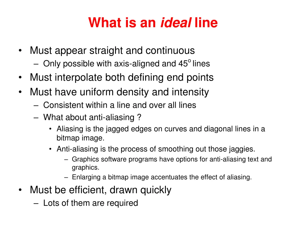 what is an ideal line