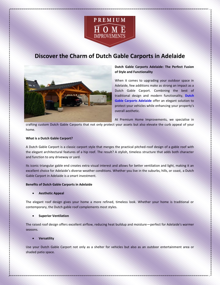 discover the charm of dutch gable carports