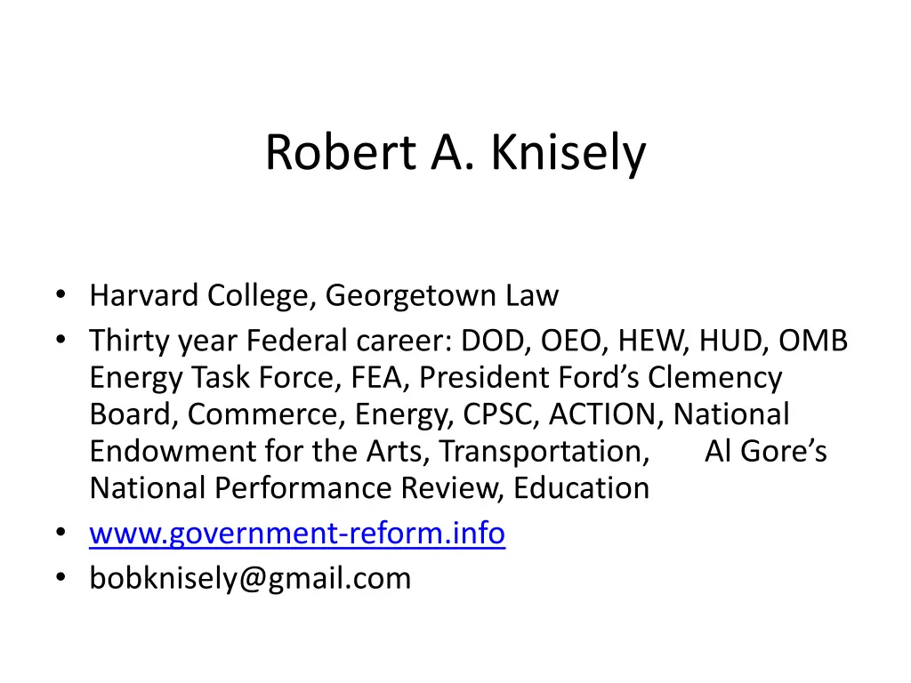 robert a knisely