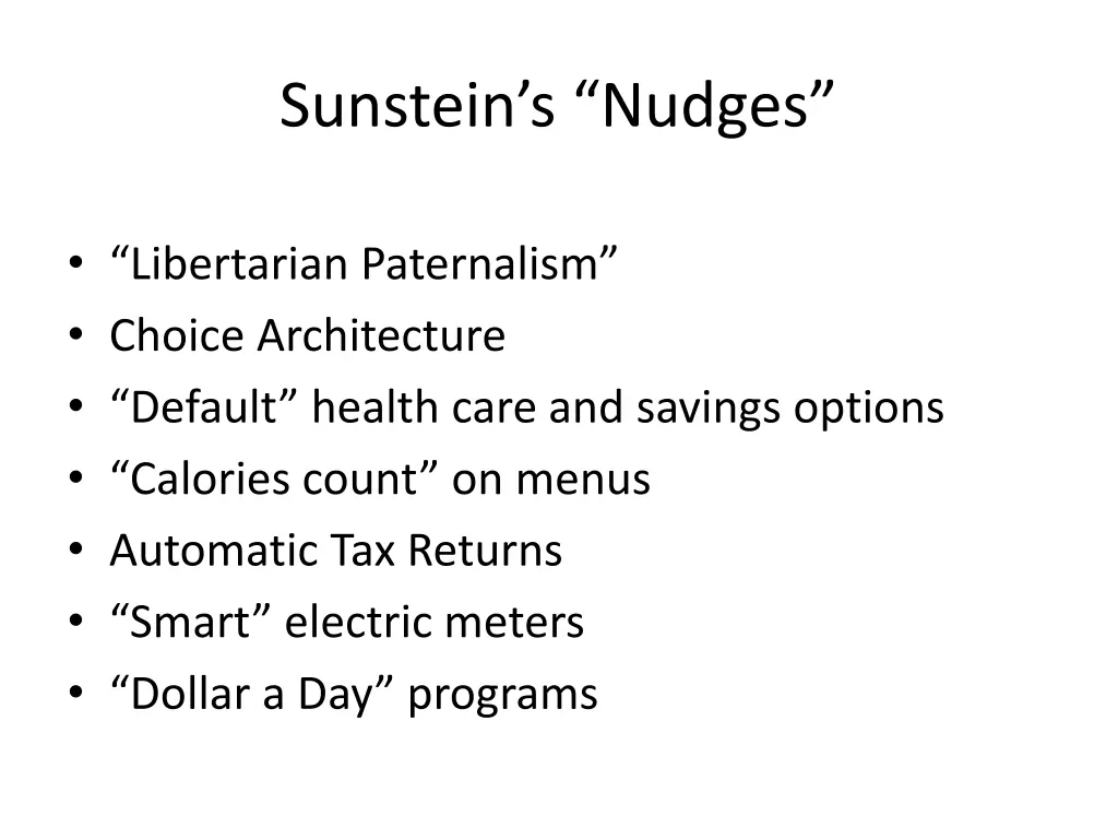 sunstein s nudges