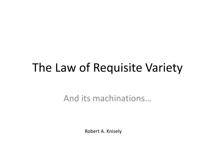 the law of requisite variety