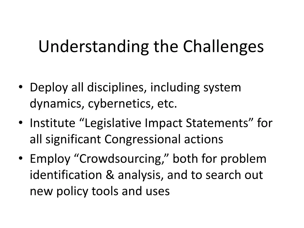 understanding the challenges