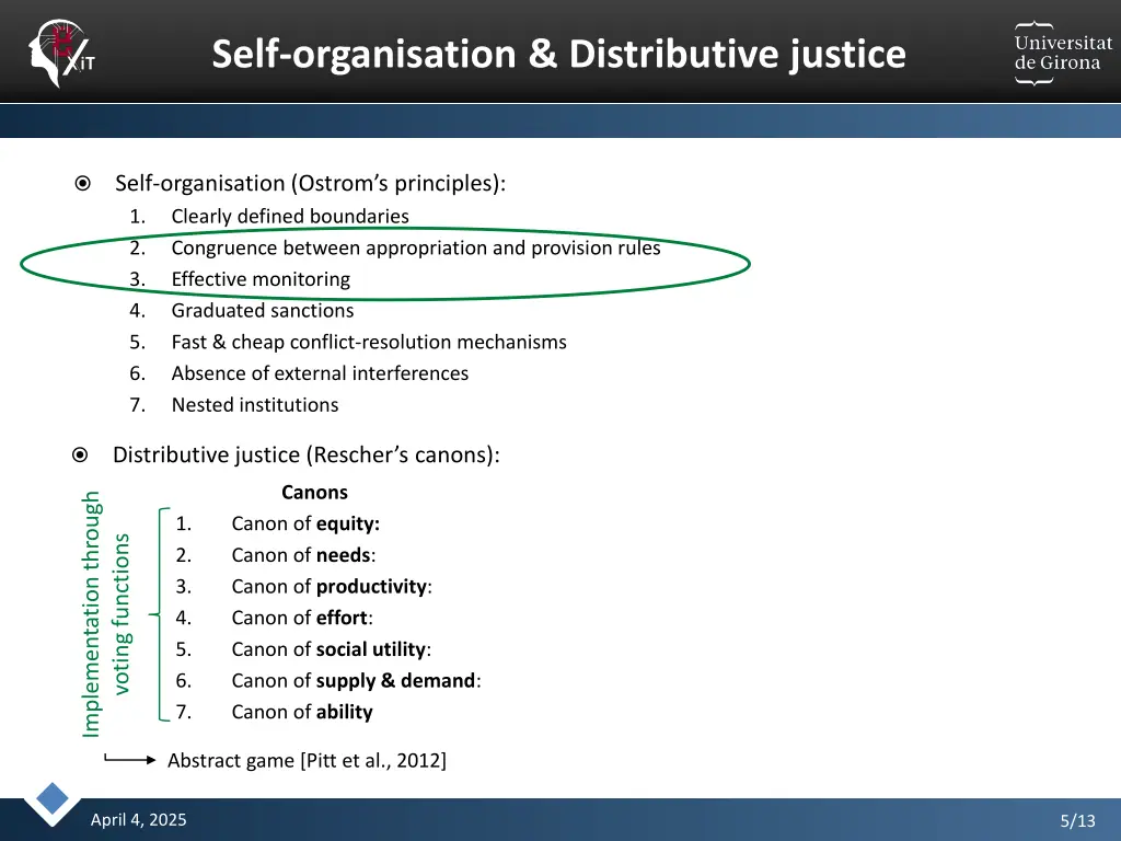 self organisation distributive justice