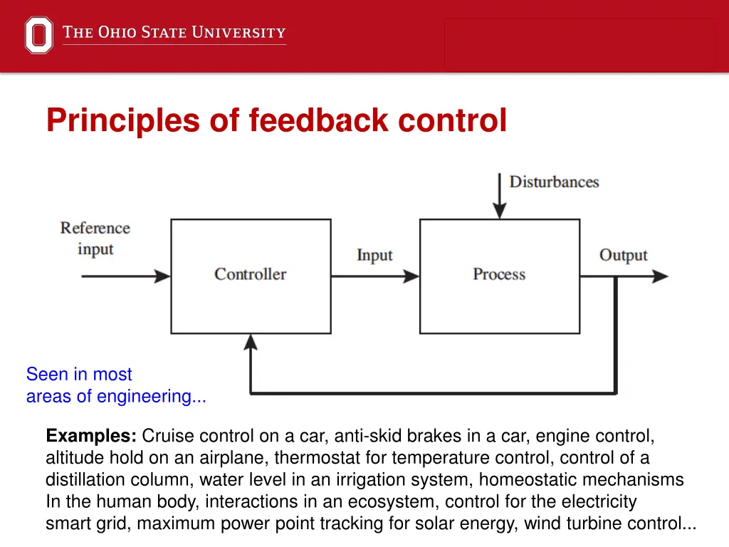principles of feedback control