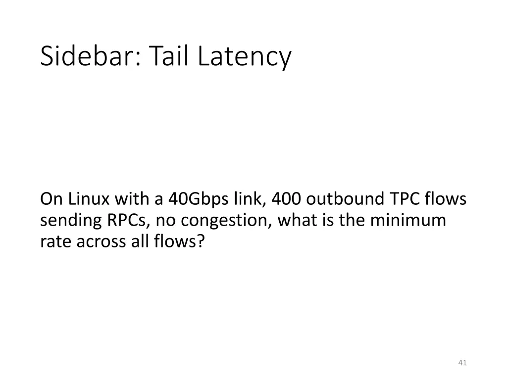 sidebar tail latency