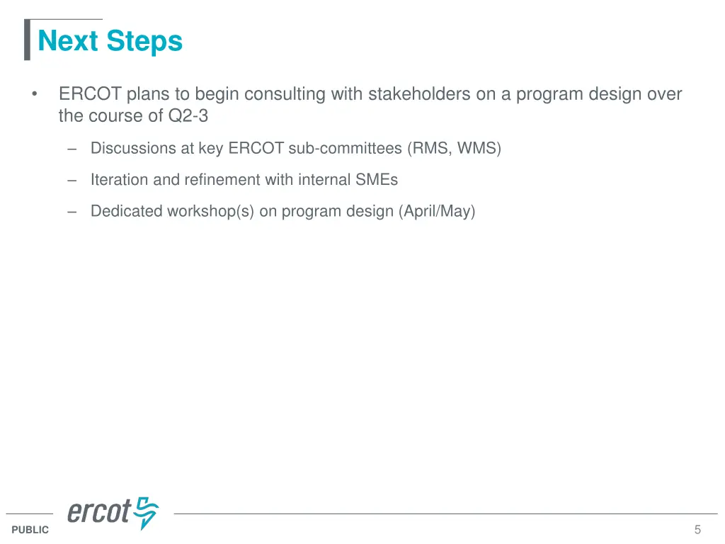 next steps