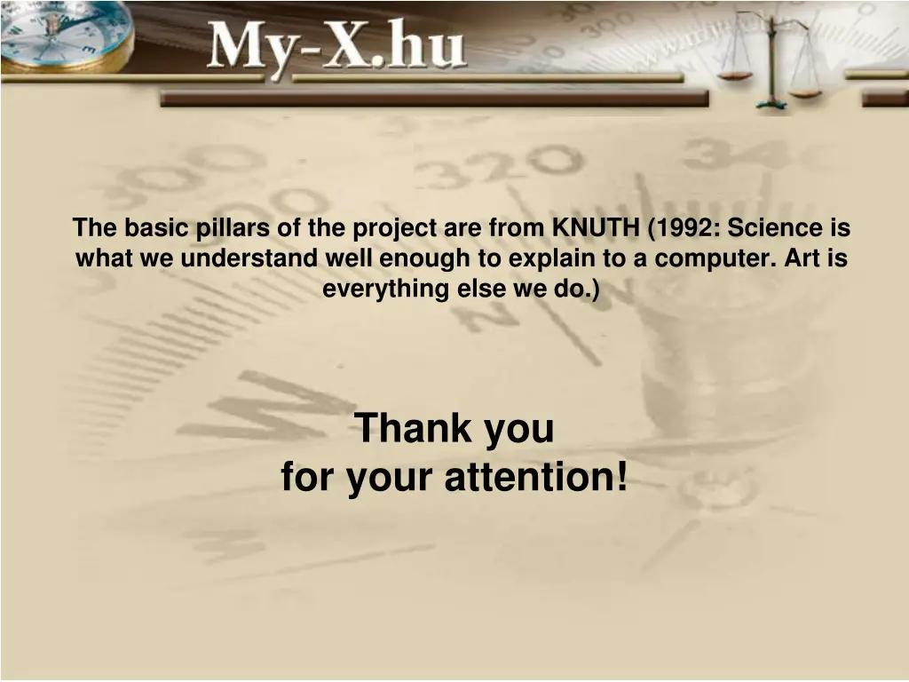 the basic pillars of the project are from knuth
