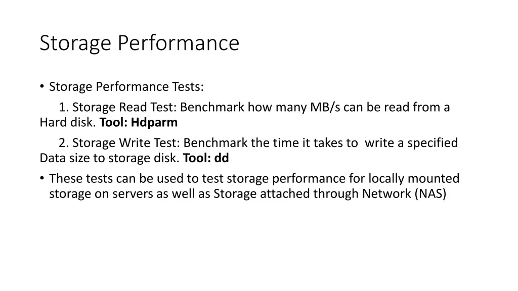 storage performance