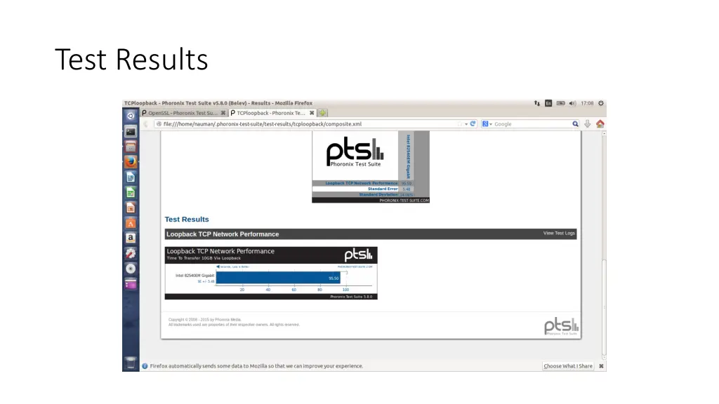 test results