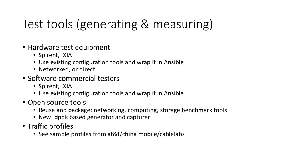 test tools generating measuring