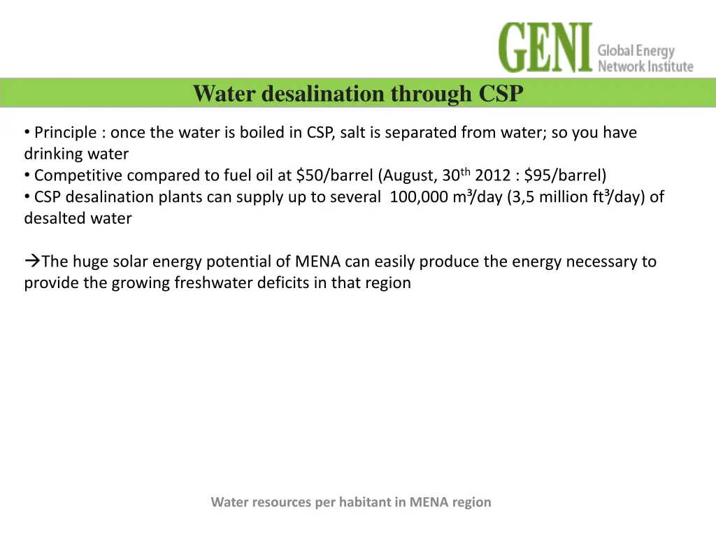water desalination through csp