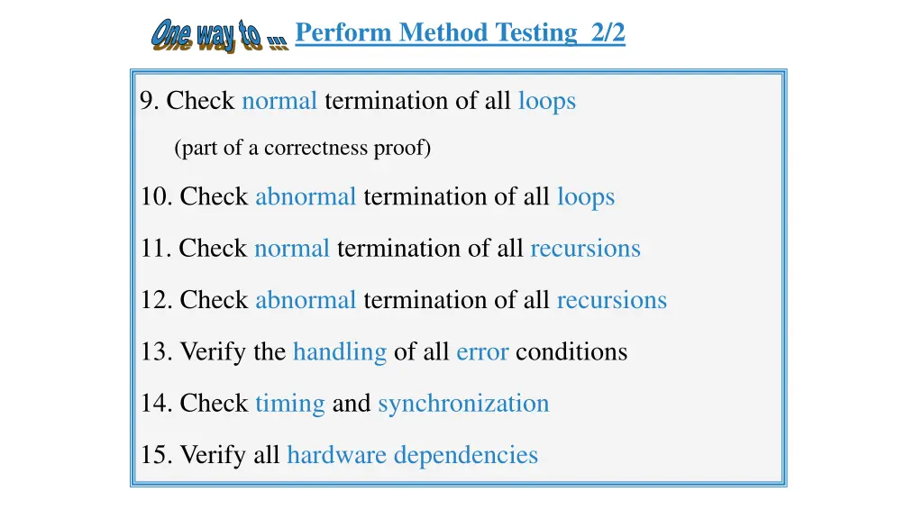 perform method testing 2 2
