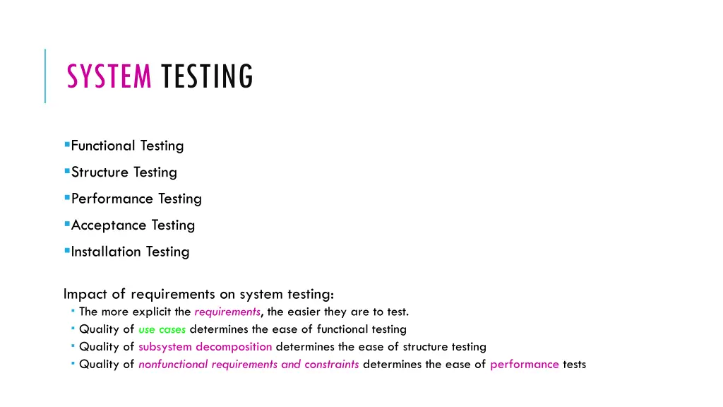 system testing