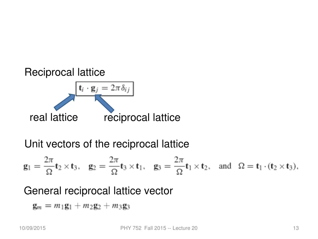 reciprocal lattice