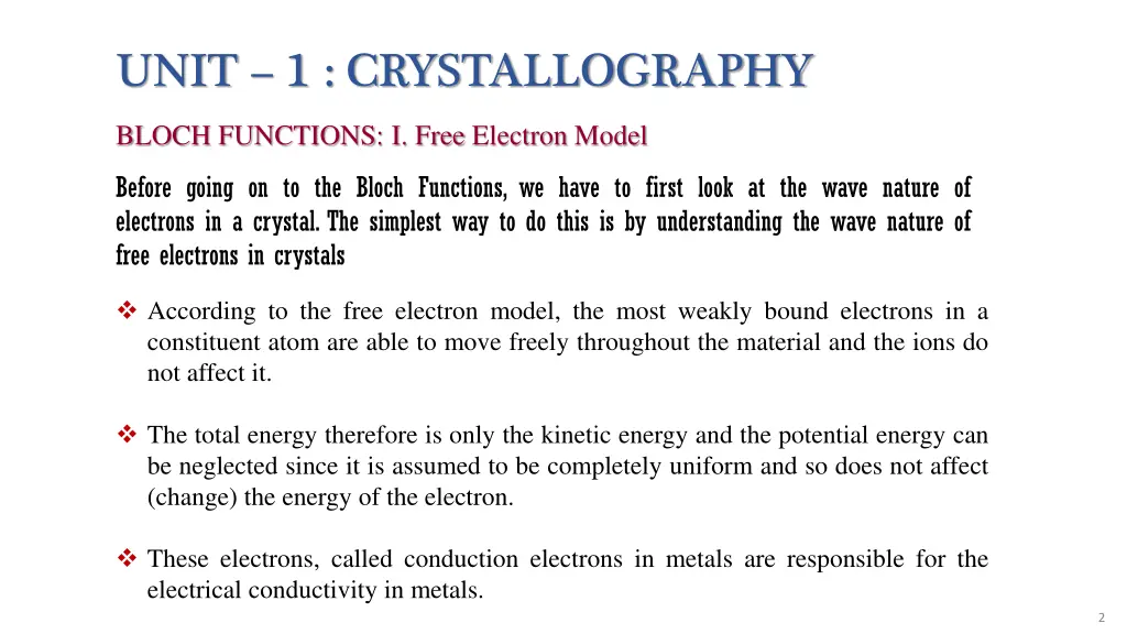 unit 1 crystallography