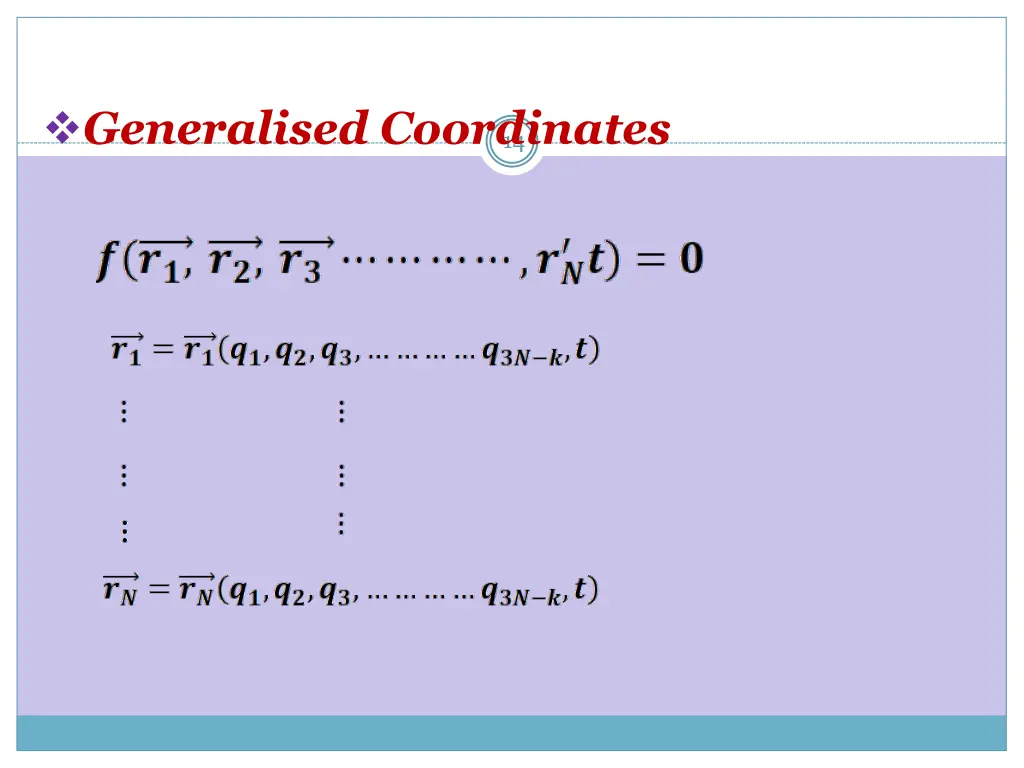 generalised coordinates