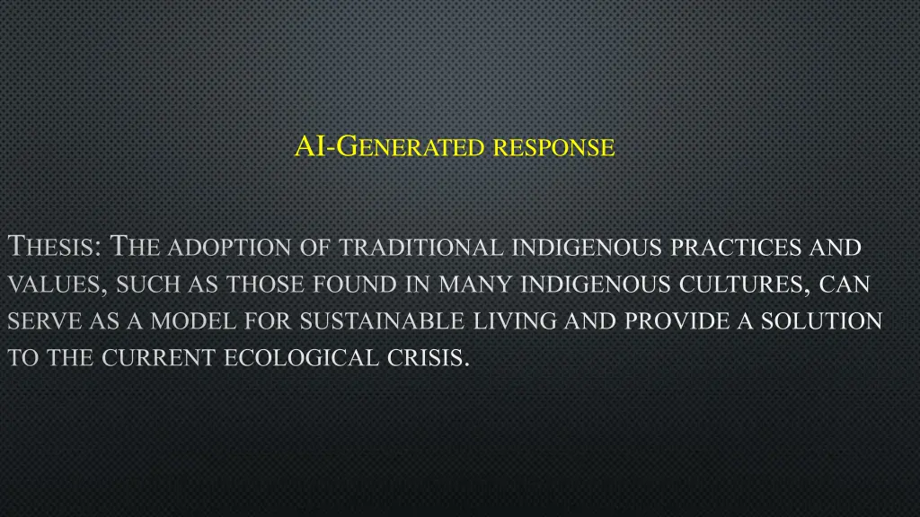 ai g enerated response
