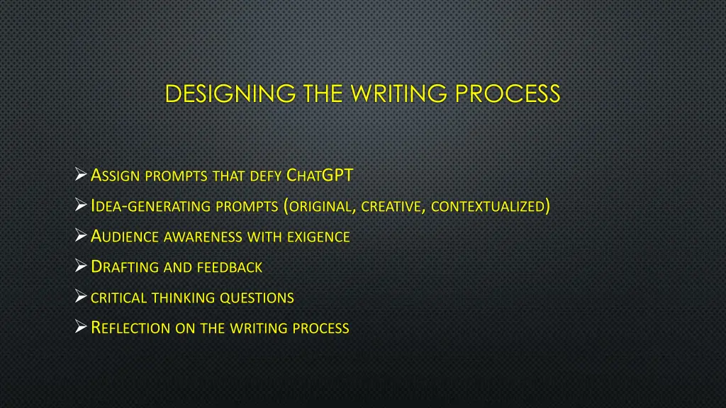 designing the writing process