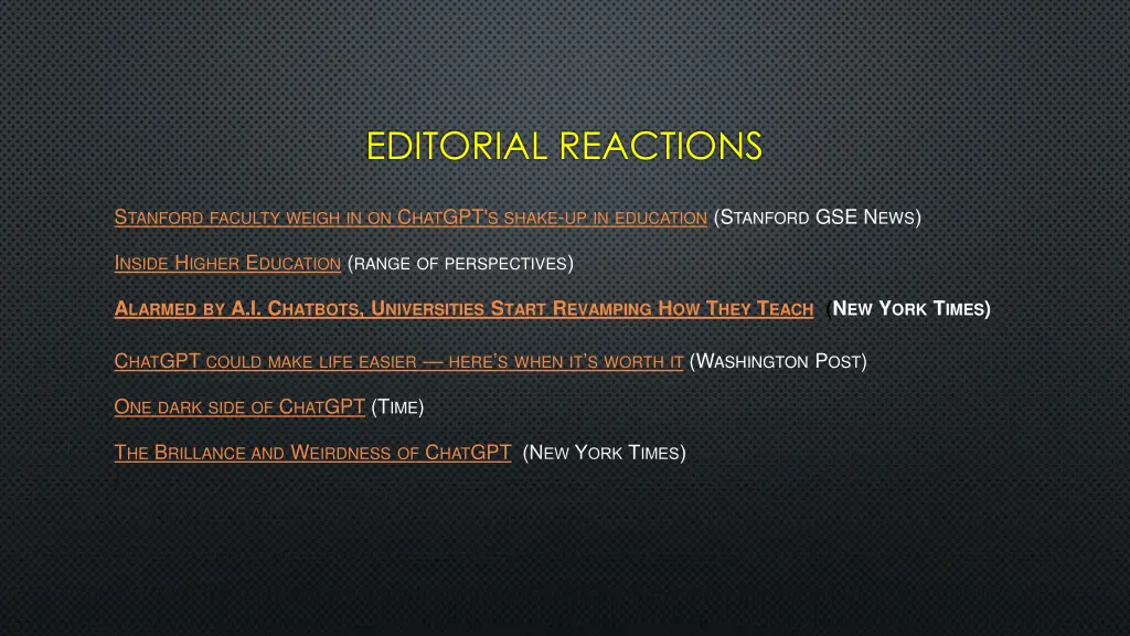 editorial reactions
