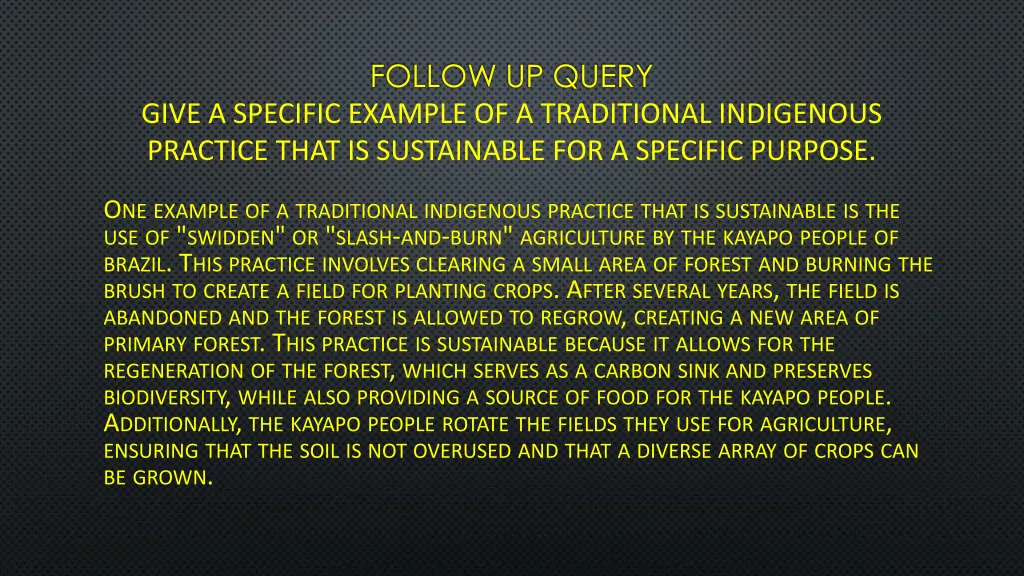 follow up query