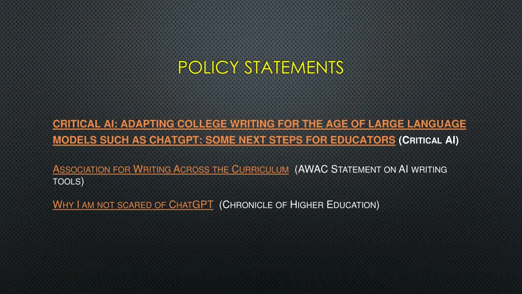 policy statements
