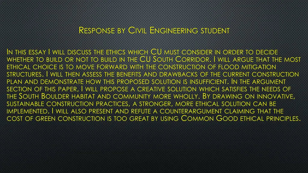 r esponse by c ivil e ngineering student